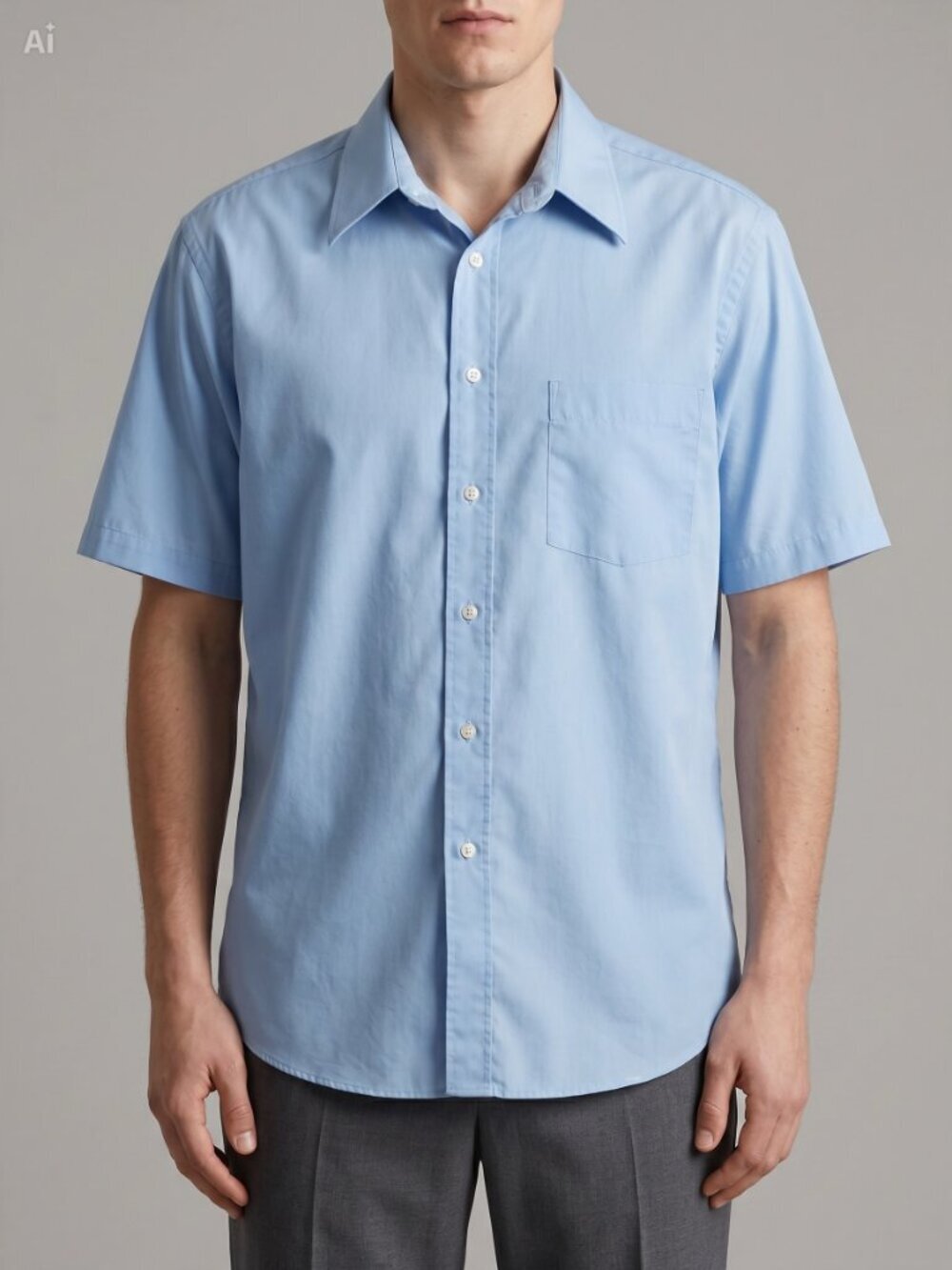 Christian Dior Monsieur Light Blue Short Sleeve Dress Shirt